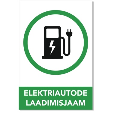 Silt "Elektriautode laadimisjaam" pvc plaadil, 200mm x 300mm 