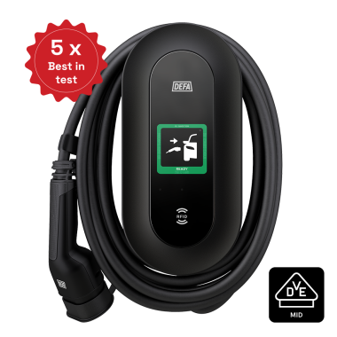 DEFA Power™ – nutikas 22 kW kodulaadija ekraani ja rakenduse juhtimisega. MID ja V2X