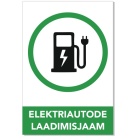 Silt "Elektriautode laadimisjaam" pvc plaadil, 200mm x 300mm 